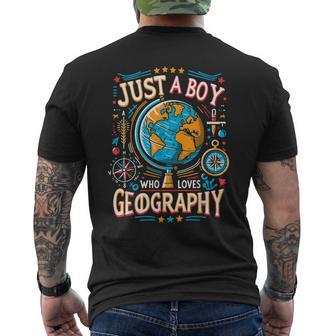 Just A Boy Who Loves Geography Men's T-shirt Back Print - Thegiftio