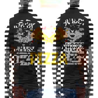 Just A Boy Who Loves Pizza Men's T-shirt Back Print - Thegiftio