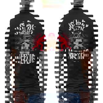 Just A Boy Who Loves Wrestling Young Wrestlers Men's Back Print T-Shirt | Mazezy