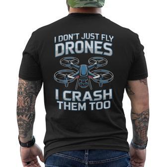 Just Fly Drones Pilot Drone Operator RC Quadcopter Fly Drone Men's Back Print T-Shirt | Mazezy