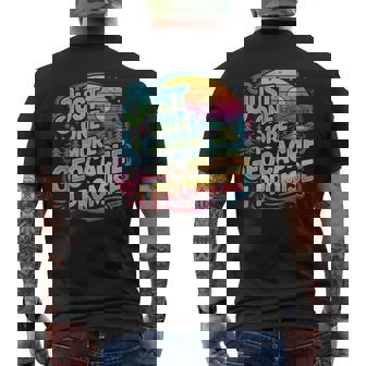 Just One More Geocache Geocaching Men's Back Print T-Shirt | Mazezy