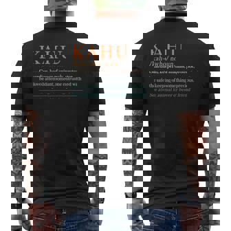 Kahu Definition Dog Rescue Pet Remembrance Protector Cat Dad Men's T-shirt Back Print - Monsterry