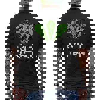 Kale Yeah Vegan Word Game Men's Back Print T-Shirt | Mazezy