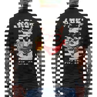 Kanreki 還暦 60歳 記念 猫 サングラス ビール 大人のユーモア メンズTシャツ バックプリント - Kawaiitshirt