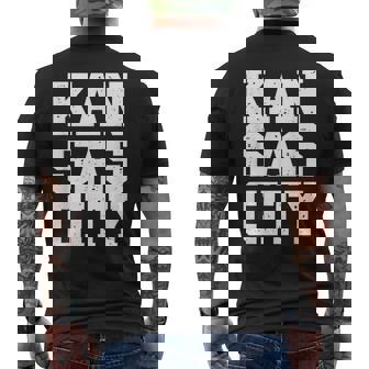 Kansas City Missouri Lover Distressed Varsity Style Men's Back Print T-Shirt | Mazezy