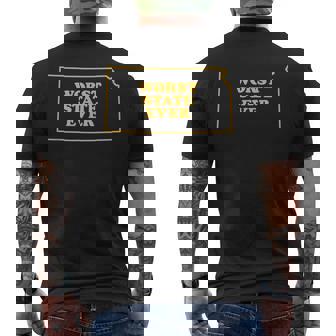 Kansas Worst State Ever Men's Back Print T-Shirt | Mazezy