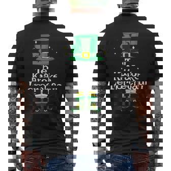Karaoke Leprechaun St Patrick’s Party Men's Back Print T-Shirt | Mazezy