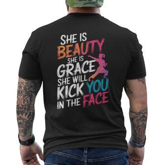 Karate She Is Beauty She Is Grace She Will Kick You Men's T-shirt Back Print - Thegiftio UK