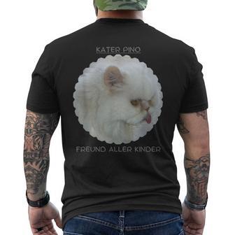 Kater-Pino Geschenk Kinderbuch Kater-Pino Lustiges Katzen T-Shirt mit Rückendruck - Geschenkecke