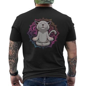 Katze Lustigüss Yoga Meditation Miau Kawaii Katzenbesitzer T-Shirt mit Rückendruck - Geschenkecke