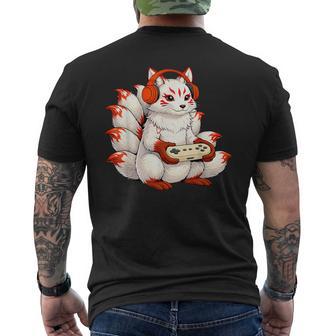 Kawaii Kitsune Gaming Jeuxidéo D'inspiration Japonaise Rétro T-shirt imprimé au dos - Cadeauxyz