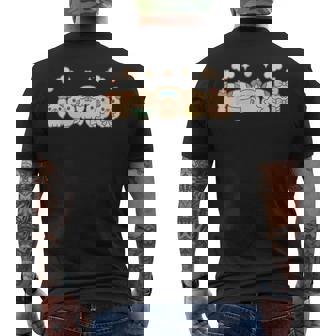 Kawaii Pug Puppy Lineup Cute Strawberry Star Teacup Art Men's Back Print T-Shirt | Mazezy