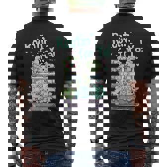 Kawaii Succulent Cactus Bed Gardening Plant Botany Lover Men's Back Print T-Shirt | Mazezy