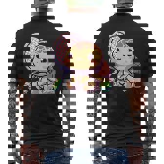 Kawaii Tennis Turtle With Racket And Ball Sports Men's Back Print T-Shirt | Mazezy