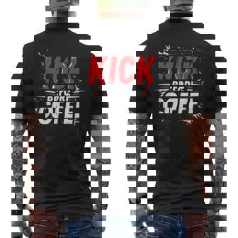 Kickboxing Quote Boxer Coffee Men's Back Print T-Shirt | Mazezy