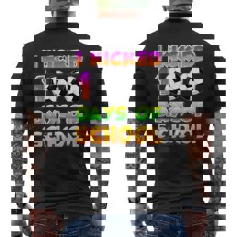 I Kicked 100 Days Of School 100th Soccer Player Men's Back Print T-Shirt | Mazezy