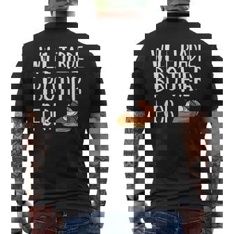 Kids Matching Thanksgiving Outfit Will Trade Brother For Pie Men's Back Print T-Shirt | Mazezy