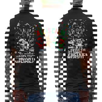 Kindergarten Teacher Quote Classroom Chaos Humor Men's Back Print T-Shirt | Mazezy