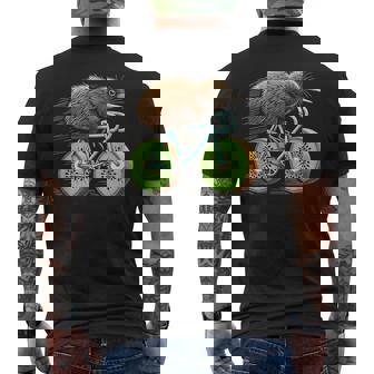 Kiwiogel Fährt Fahrrad Lustige Kiwifrucht Räder Fahrrad T-Shirt mit Rückendruck - Seseable