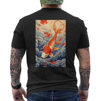 Koi Carpe Poisson Kawaii Cerisier Japonais Fleurakura Hokusai T-shirt imprimé au dos - Cadeauxyz