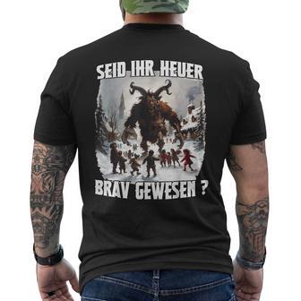 Krampus Tradition Perchtenlauf Kramperl Mask Krampus Men's T-shirt Back Print - Thegiftio