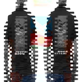 Kyrgyz Flag Kyrgyzstan Men's Back Print T-Shirt | Mazezy