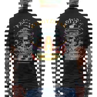 Kyrgyzstan Alien UFO Abduction Retro Sci-Fi Art Men's Back Print T-Shirt | Mazezy