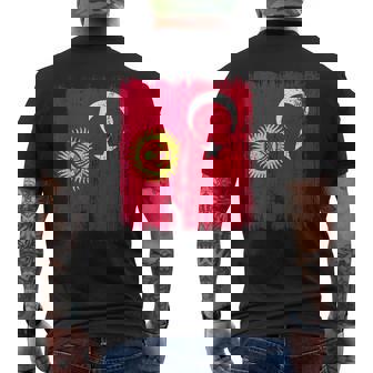Kyrgyzstan Turkey Half Flag Turkiye Kyrgyz Turkish Heritage Men's Back Print T-Shirt | Mazezy