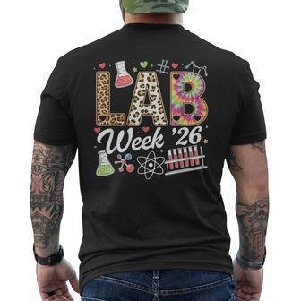 Lab Week 2026 Laboratory Tech Leopard Medical Technician Men's T-shirt Back Print - Monsterry