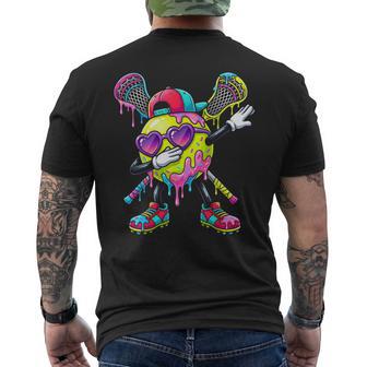 Lacrosse Ice Cream Drip Dabbing Sports Sprinkles For Boys Men's T-shirt Back Print - Seseable
