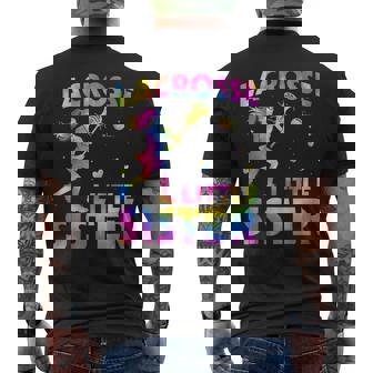 Lacrosse Little Sister Tie Dye Lacrosse Player Sister Men's Back Print T-Shirt | Mazezy