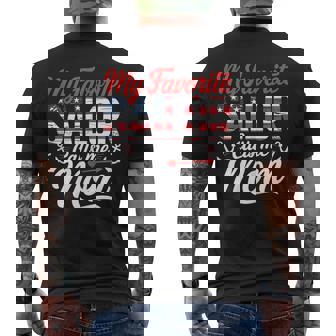 Ladies Mama Favorite Proud Sailor Mom Mother US Mom's Men's Back Print T-Shirt | Mazezy