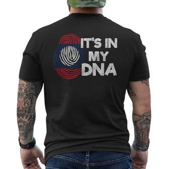Laos Lao Laotian Flag Day It's In My DNA Fingerprint Men's Back Print T-Shirt | Mazezy