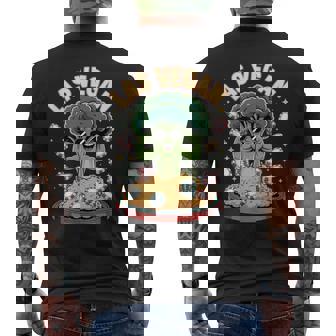 Las Vegan Broccoli With Casino Chips And Sunglasses Men's Back Print T-Shirt | Mazezy