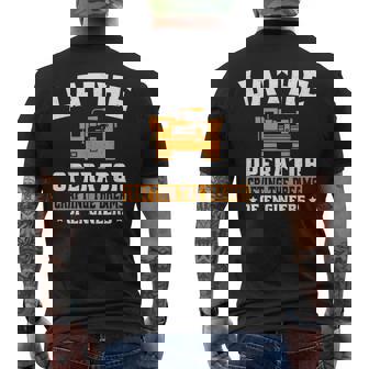 Lathe Operator Machine Operator Machinist Men's Back Print T-Shirt | Mazezy