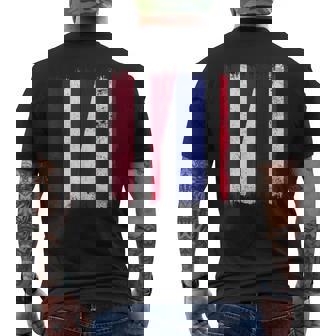 Latvia Thailand Half Flag Latvian Thai Roots Men's Back Print T-Shirt | Mazezy