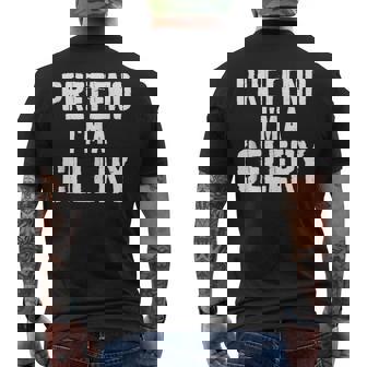 Lazy Easy Halloween Costume Pretend I'm A Celery Tank Top Men's Back Print T-Shirt | Mazezy