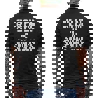 Lazy Easy Halloween Costume Pretend I'm Spinach Men's Back Print T-Shirt | Mazezy