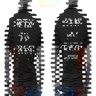 Lazy Halloween Costume Shirt Pretend I'm A Tractor Men's Back Print T-Shirt | Mazezy