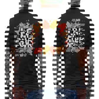 Leaf Blower Autumn Leaves Lover Gardening Humour Apparel Men's Back Print T-Shirt | Mazezy