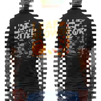 Leaf Blower Costume Fall Halloween Gardening Cleanup Men's Back Print T-Shirt | Mazezy