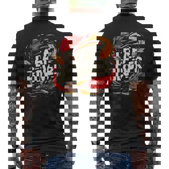 Leaf Blower Fall Autumn Costume Halloween Gardening Men's Back Print T-Shirt | Mazezy