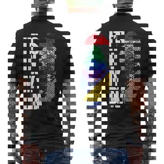 Lebanese And Bosnian Mix DNA Heritage Flag Tank Top Men's Back Print T-Shirt | Mazezy