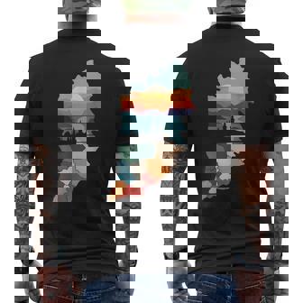 Lebanon Cities Map In Arabic Typography Men's Back Print T-Shirt | Mazezy