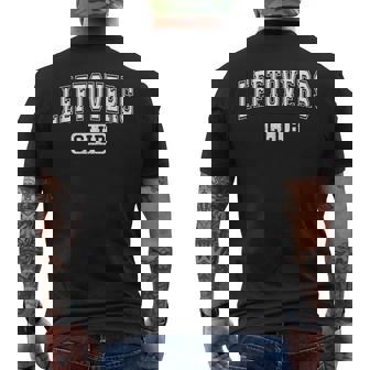 Leftovers Club Thanksgiving Retro Varsity White Letters Men's T-shirt Back Print - Monsterry