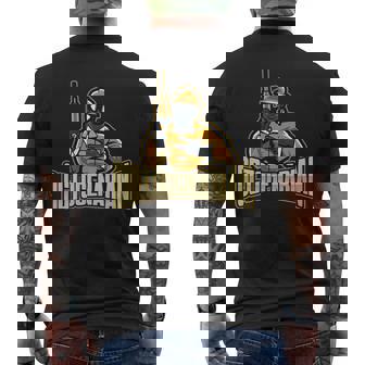 Legendary Welder 80th Birthday Octogenarian Men's Back Print T-Shirt | Mazezy