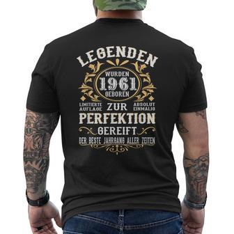 Legenden 1961 Geboren Geschenk Jahrgang 1961 Geburtstag T-Shirt mit Rückendruck - Geschenkecke