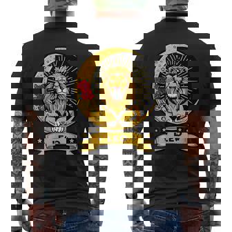 Leo Zodiac Sign Lion Fire Astrology Birthdate Bold Men's Back Print T-Shirt | Mazezy