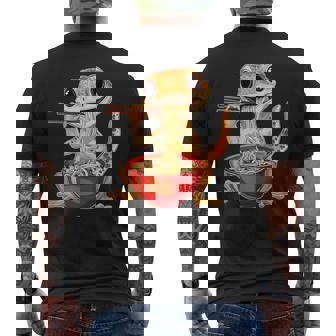 Leopard Gecko Lizard Ramen Crested Gecko Japanese Noodles Men's T-shirt Back Print | Mazezy