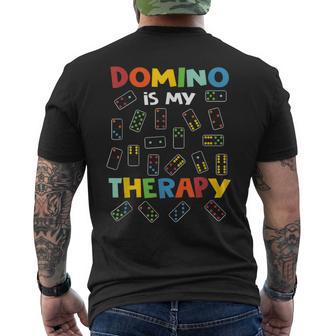 Les Joueurs Du Jeu Domino Is My Therapy Dominoes T-shirt imprimé au dos - Cadeauxyz
